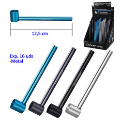 3T. Expositor con 16 pipas de metal 12,5 cm. «Champ»