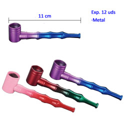 3T. Expositor con 12 pipas de metal 11 cm. «Champ»