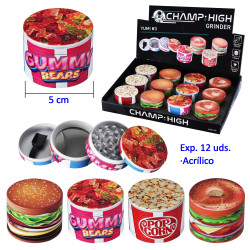 3T. Ø 5 cm. Expositor con 12 Grinders «CHAMP» yumi 3