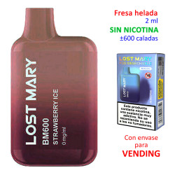 4T. «Elfbar Lost Mary 600» Strawberry Ice 0 mg. VENDING Vaper desechable