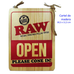 4T. «RAW» cartel de madera 30,5 x 11,5 cm.