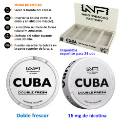 4T. Double fresh CUBA WHITE Nicotine pouches 16 mg.