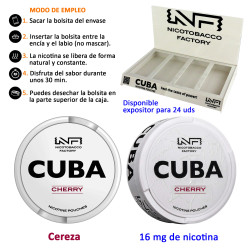 4T. Cherry CUBA WHITE Nicotine pouches 16 mg.