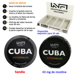 4T. Watermelon CUBA BLACK Nicotine pouches 43 mg.