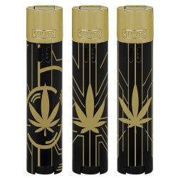 4T. Clipper metal «JET FLAME FUTURE LEAVES»  Exp. 12 encendedores con estuche