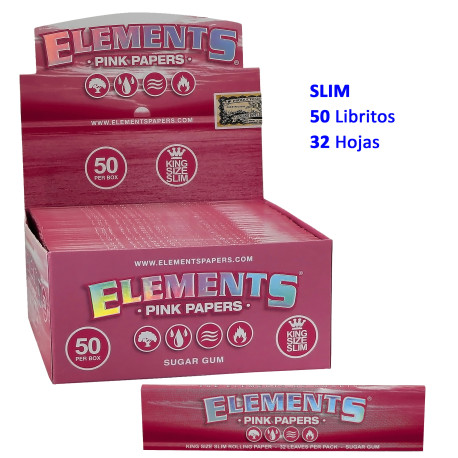 4T. «Elements» Pink KS slim Expositor 50 libritos con 32 hojas papel