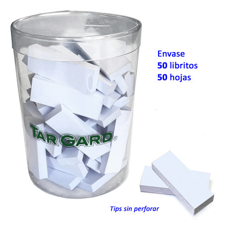 1T. Envase con 50 libritos de 50 tips sin perforar