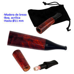 3T. Boquilla puro en madera de brezo con boquilla acrílica para cigarros de hasta 11 mm de diámetro