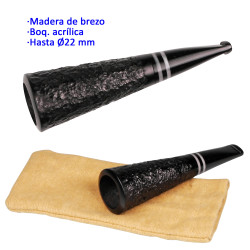3T. Boquilla puro negra en madera de brezo «TROMBA» con boquilla acrílica para cigarros de hasta 22 mm de diámetro