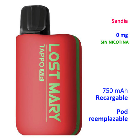 4T. Watermelon Ice 0 mg. Kit recargable «Lost Mary TAPPO»
