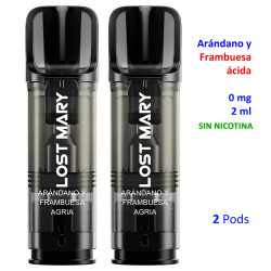 4T. Blueberry Sour Raspberry 0 mg. 2 pods recarga «Lost Mary TAPPO»