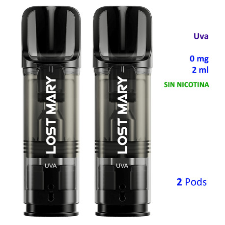 4T. Grape 0 mg. 2 pods recarga «Lost Mary TAPPO»