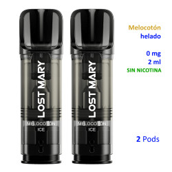 4T. Peach Ice 0 mg. 2 pods recarga «Lost Mary TAPPO»