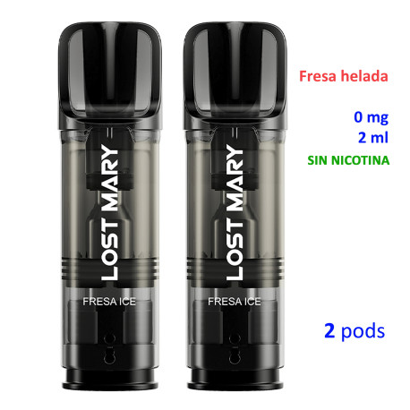 4T.  Strawberry Ice 0 mg. 2 pods recarga «Lost Mary TAPPO»