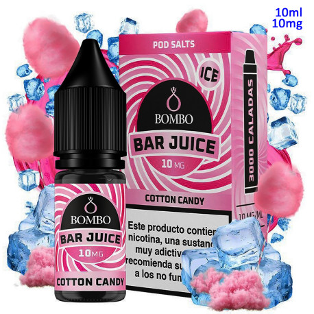4T. 10ml 10 mg. Cotton Candy Ice Sales de nicotina «Bar Juice by Bombo»