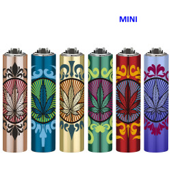 4T. «WEED SEAL» Exp. 30 encendedores Mini Clipper con funda metal
