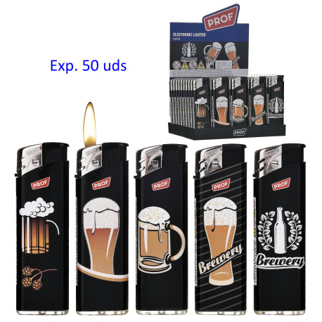 3T. Expositor con 50 encendedores piezo «Prof» Beer