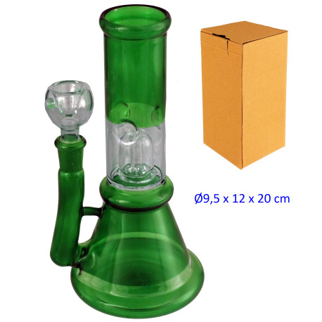 2T. 20 cm. Bong de cristal verde