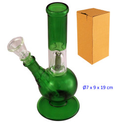 2T. 19 cm. Bong de cristal verde