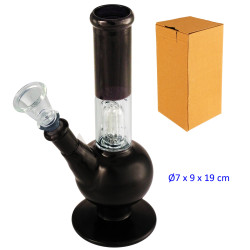2T. 19 cm. Bong de cristal negro