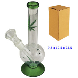 2T. 25,5 cm. Bong de cristal verde