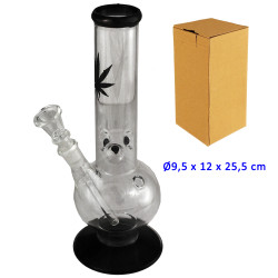 2T. 25,5 cm. Bong de cristal negro