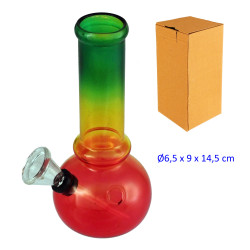 2T. 14,5 cm. Bong de cristal tricolor