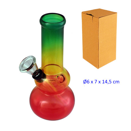 2T. 14,5 cm. Bong de cristal tricolor