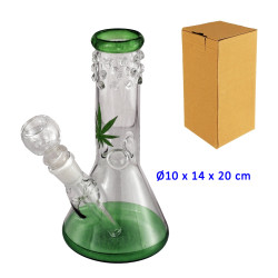 2T. 20 cm. Bong de cristal verde