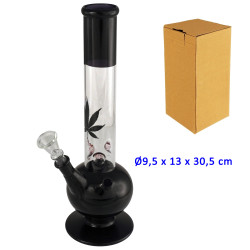 2T. 30,5 cm. Bong de cristal negro