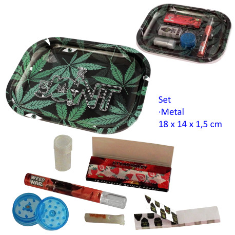 1T. Set con pipa, grinder, bandeja y cenicero