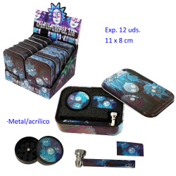 1T. Expositor con 12 sets de pipa+grinder