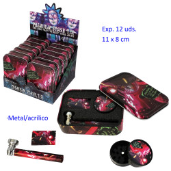 1T. Expositor con 12 sets de pipa+grinder