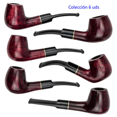 3T. Colección 6 Cachimbas madera «Jean Claude»
