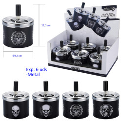 3T. Expositor con 6 ceniceros automáticos «Champ» black skull