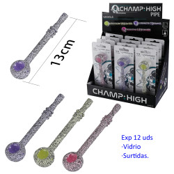 3T. Expositor con 12 pipas de cristal 13 cm. «Champ»