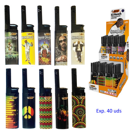 4T. Expositor con 40 encendedores «BIC» J38 «Snoop» surtidos