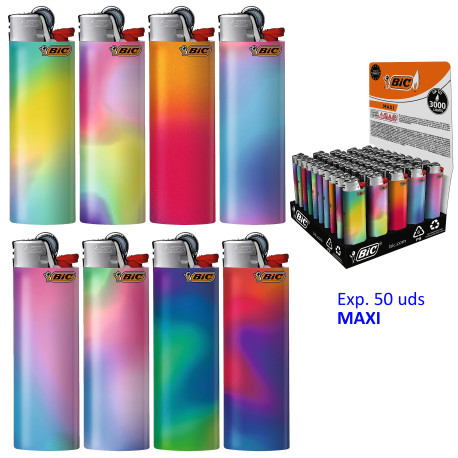 4T. Expositor con 50 encendedores «BIC» Maxi «Gradient»