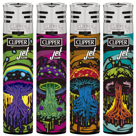 4T. Clipper «DARK MUSHROOMS» Expositor con 48 encendedores