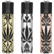 4T. «Clipper» «ELEGANT WEED» Exp. 12 encendedores con estuche de metal