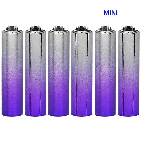 4T. «PURPLE GRADIENT» Exp. 30 encendedores Mini Clipper con funda metal