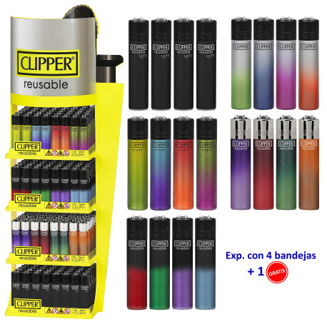 4T. «Clipper MIX PINTADOS 1» Expositor con 4 bandejas + 1 s/c de  48 encendedores