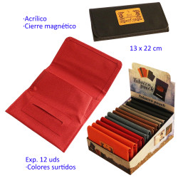 1T. Expositor con 12 bolsas para picadura de tabaco acrílicas