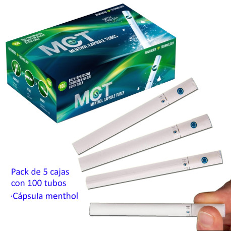 4T. Pack de 5 Cajas con 100 tubos con cápsula menthol «MCT»