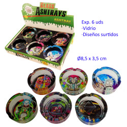 1T. Expositor 6 ceniceros de cristal