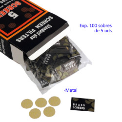 1T. Expositor con 100 packs con 5 filtros de metal para pipas