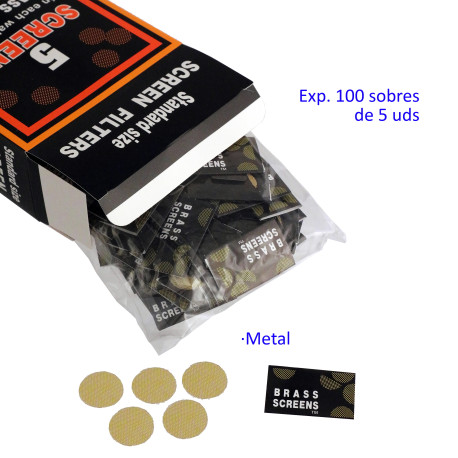1T. Expositor con 100 packs con 5 filtros de metal para pipas
