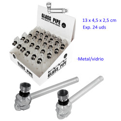 1T. Expositor con 24 pipas de cristal/metal