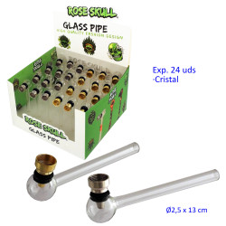 1T. Expositor con 24 pipas de cristal/metal