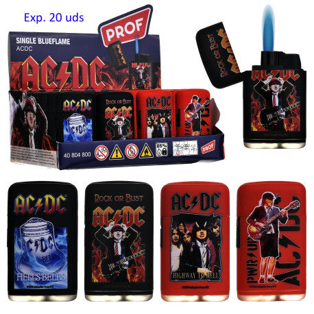 3T. Expositor con 20 encendedores jetflame «AC/DC»